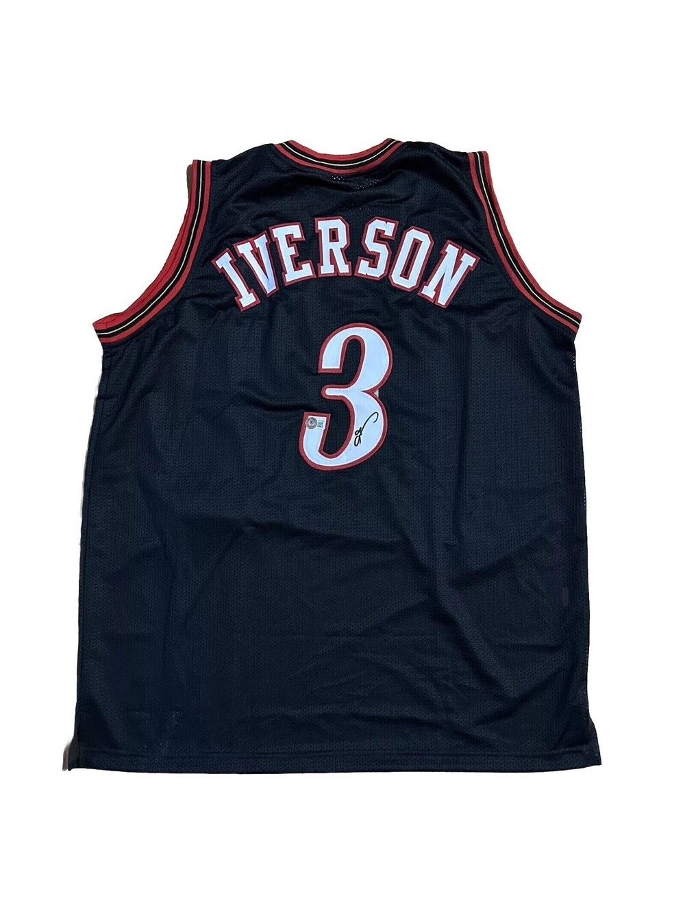 Allen Iverson Signed Black Philadelphia 76ers XL Jersey NBA Beckett COA All-Star
